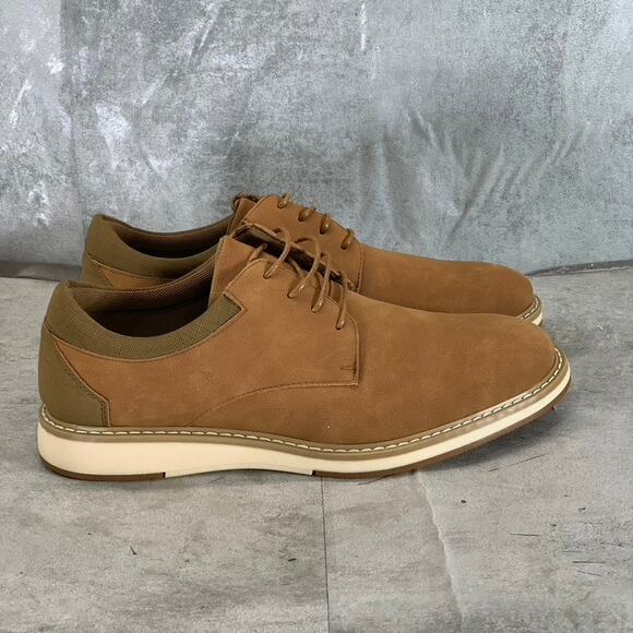VANCE CO. Men\'s Tan Faux Leather Hodges Lace-Up Plain-Toe Derby SZ 8.5 main image 7
